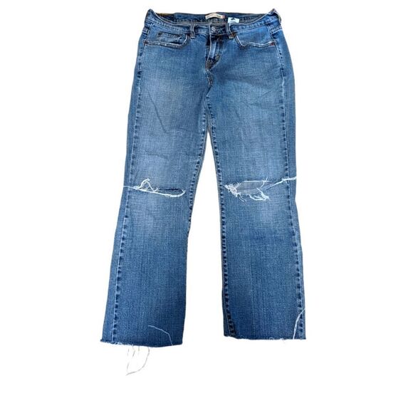 🛍️ LEVIS 505 STRAIGHT LEG DISTRESSED CAPRIS - Picture 1 of 4